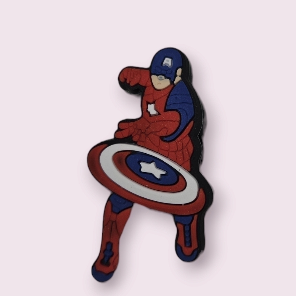 4/$8 Decorative Crocs Charm Shoe Charm - Captain America